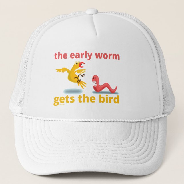 Casquette LE MOT DE DÉBUT OBTIENT L'OISEAU drôle de citation (Devant)