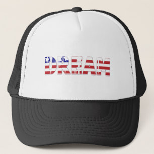 Casquette Le mot "Dream" avec drapeau américain