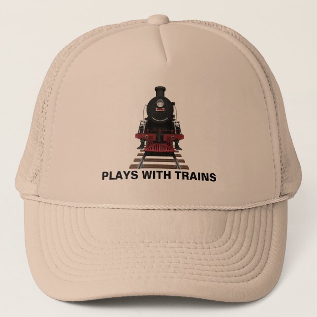 Casquette Le moteur de train joue avec des trains ou un text (Devant)