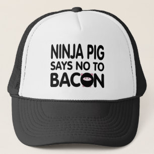Casquette Le porc drôle de Ninja indique non au lard