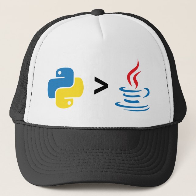 Casquette Le python est plus grand que Java. Python contre (Devant)