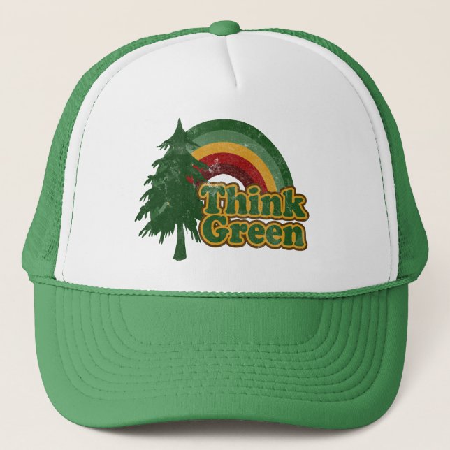 Casquette Le rétro les années 70 arc-en-ciel, pensent le (Devant)