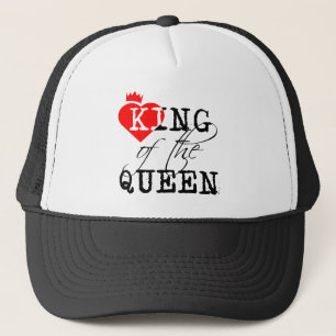 Casquette Le roi de la Reine coeur rouge et une couronne