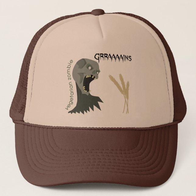 Casquette Le zombi végétarien veut Graaaains ! (Devant)