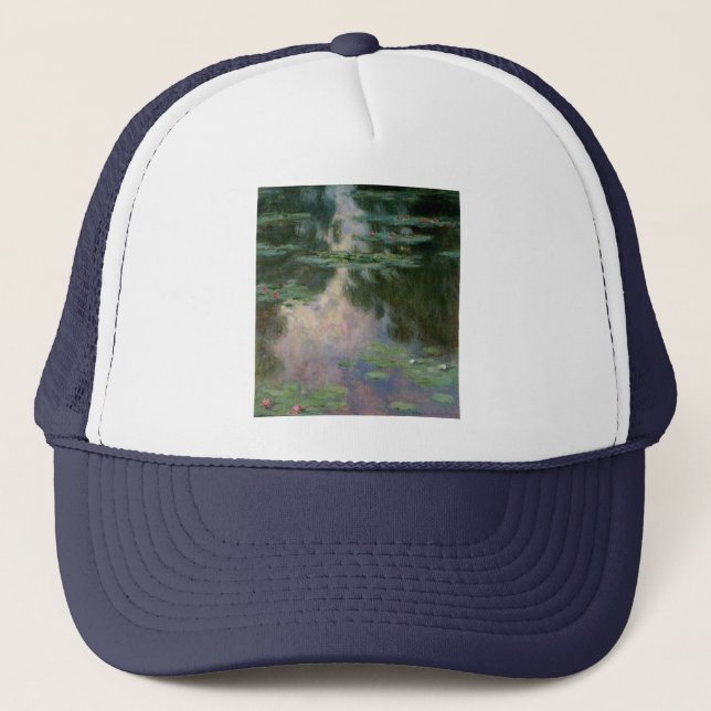 Casquette L'EAU MENSONNE EN ÉTANG VERT ROSE par Claude Monet (Devant)