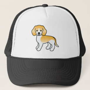 Casquette Lemon & White Beagle Dog Cute Cartoon Illustration