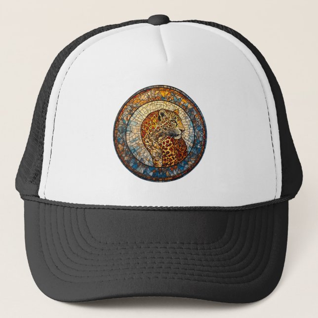 Casquette Léopard aux tons chauds et froids (Devant)