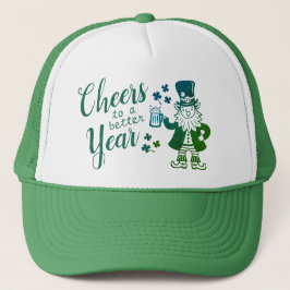 Casquette Lèprechaun irlandais amusant avec bière et trèfle