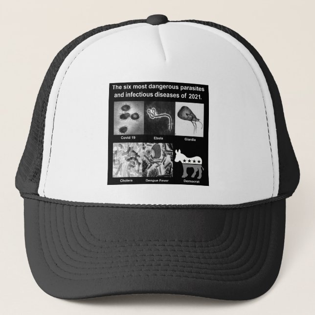 Casquette Les 6 parasites les plus dangereux et infectieux (Devant)