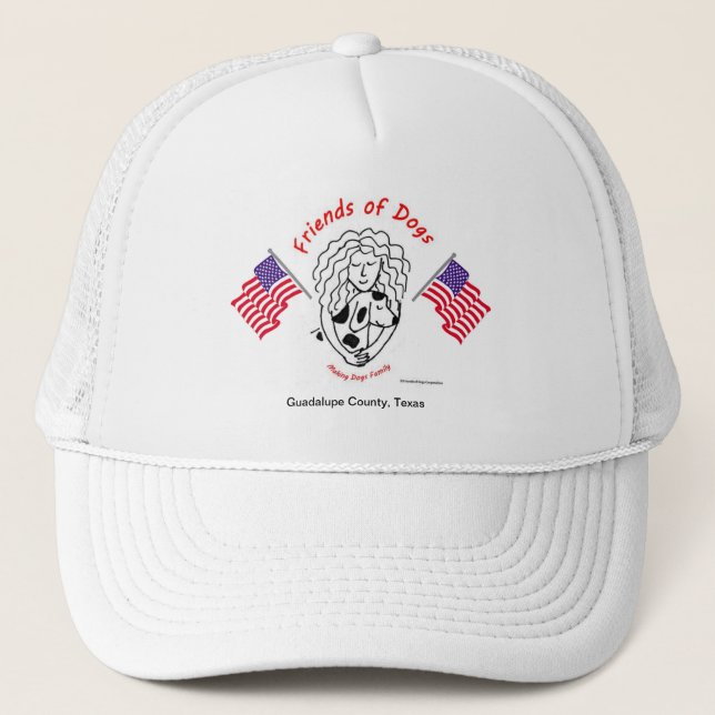 Casquette Les amis des chiens Deux drapeaux américains chape (Devant)