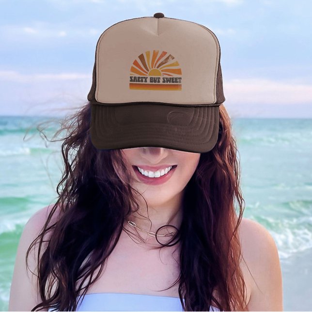 Casquette les années 70 Inpirée Retro Sunset Summer Sunrise  (70s Inpired Retro Summer Sunset Sunrise Sun Rays Trucker Hat)