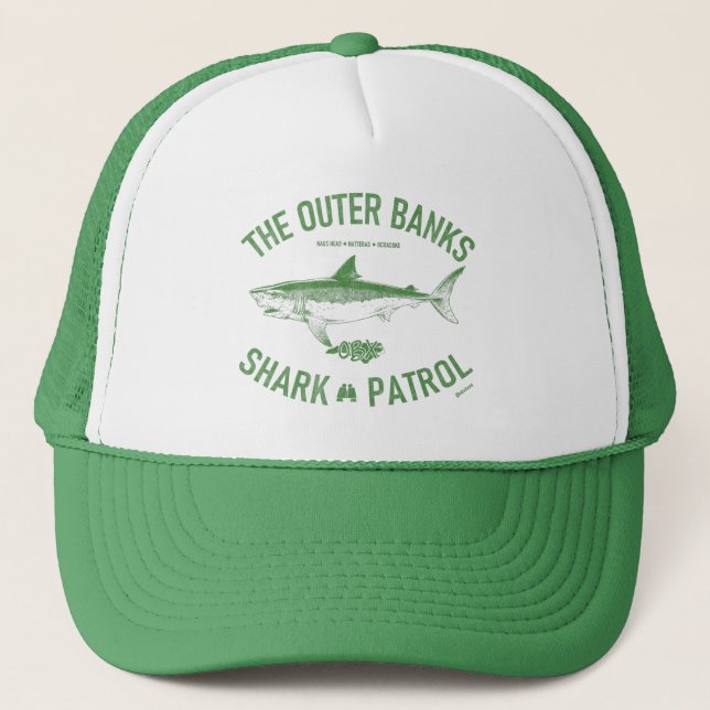 Casquette Les Banques Extérieures Shark Patrol OBX Green Vin (Devant)