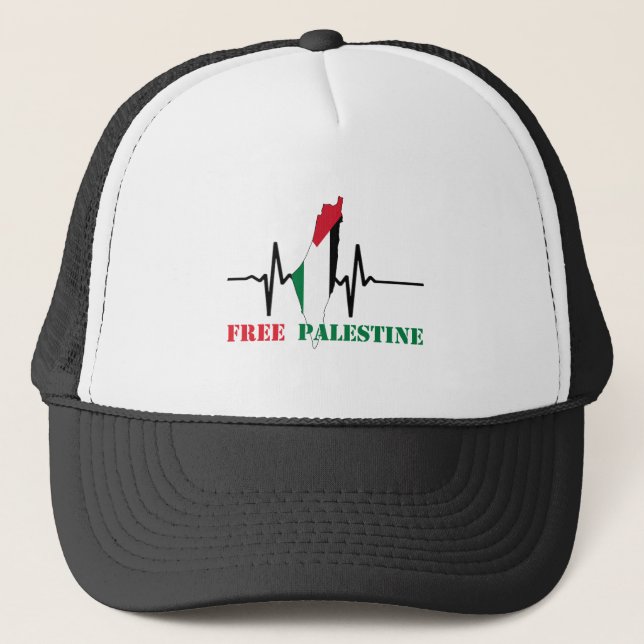 Casquette Les battements de coeur de la carte Palestine-Free (Devant)