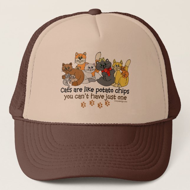 Casquette Les chats sont comme des pommes chips (Devant)