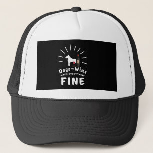Casquette Les chiens et le vin de boxeur rendent tout fin