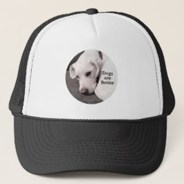 Casquette Les chiens sont mieux Photo de mignon blanc chiot 