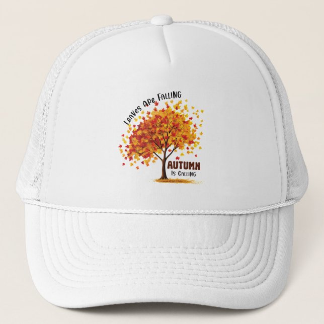 Casquette Les feuilles Tournent, L'Automne Appelle - Chaud A (Devant)