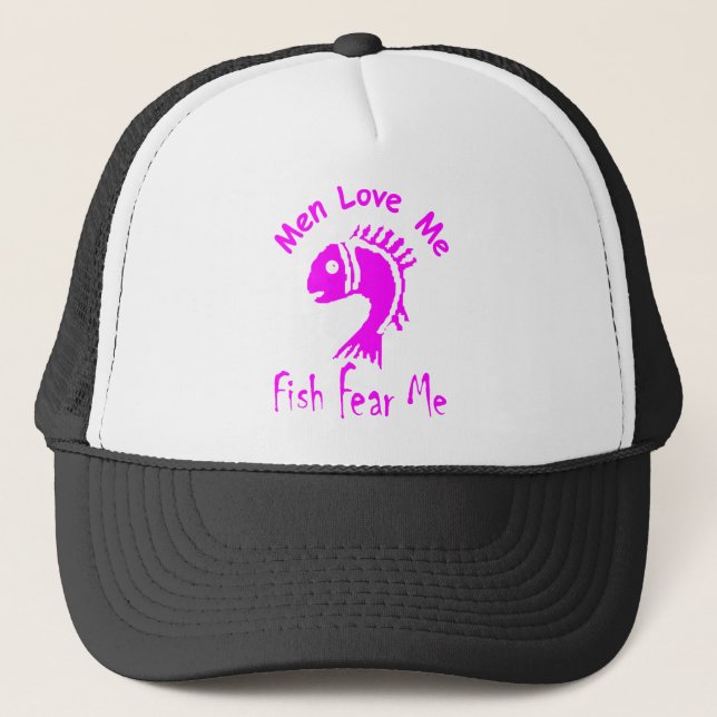 CASQUETTE LES HOMMES M'AIMENT - LES POISSONS ME CRAIGNENT (Devant)