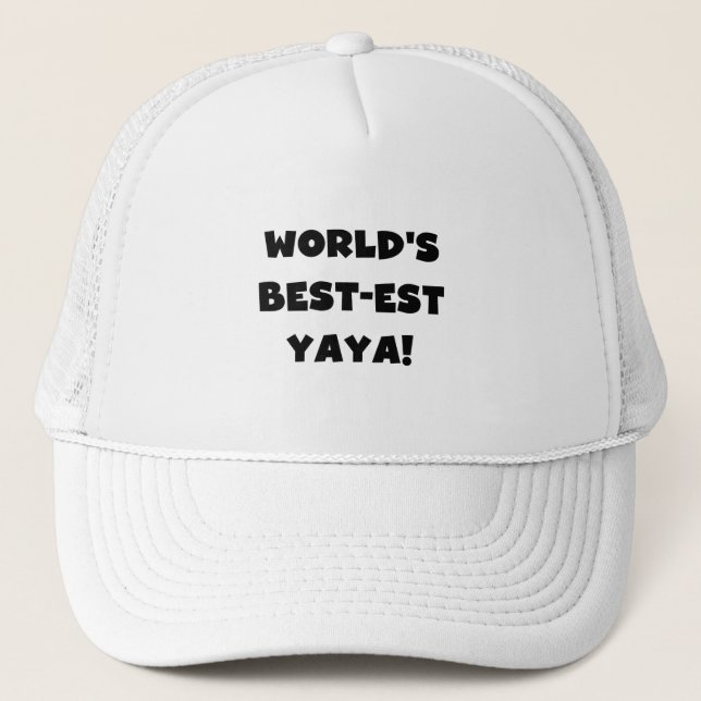 Casquette Les meilleurs cadeaux Yaya du monde de Black Text (Devant)
