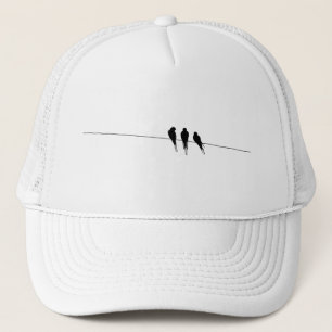 Casquette Les merles silhouettent sur le fil