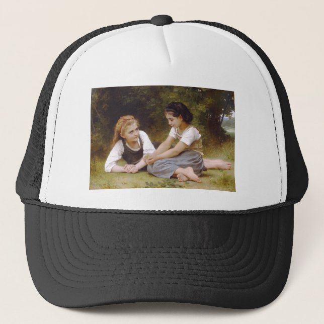 Casquette Les Noisettes : Les jeunes filles ramassent les no (Devant)