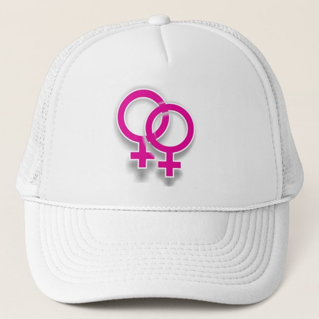 Casquette lesbien d'amour de symbole femelle (Devant)