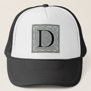CASQUETTE LETTRE ARTISTIQUE "D" BOISERIE DE BOIS INITIALE