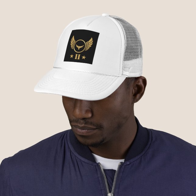 Casquette Lettre H personnalisée blanche et blanche Monogram (En situation)