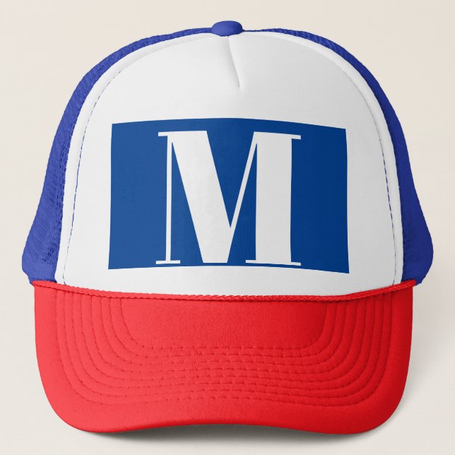 Casquette LETTRE INITIALE Bleu Profond Monogramme Moderne De (Devant)