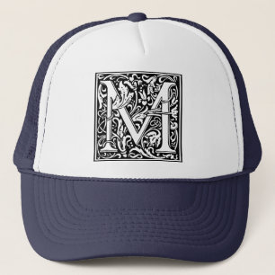 Casquette Lettre M Monogramme médiéval Vintage initial
