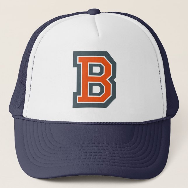 Casquette Lettre orange 'B' Monogramme (Devant)