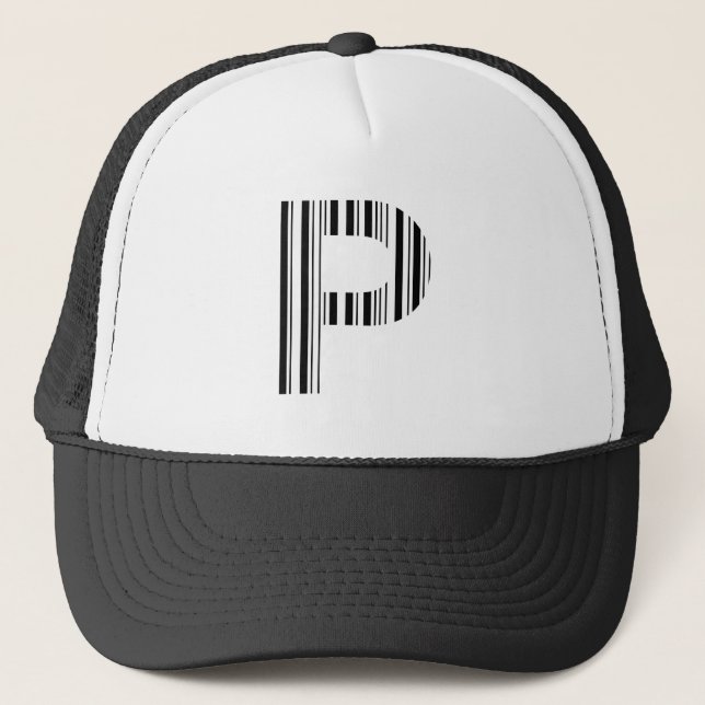 Casquette LETTRE P CODE BARRE Premier Motif de code barre in (Devant)