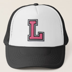 Casquette Lettre rose 'L'