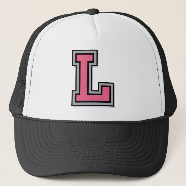 Casquette Lettre rose 'L' (Devant)