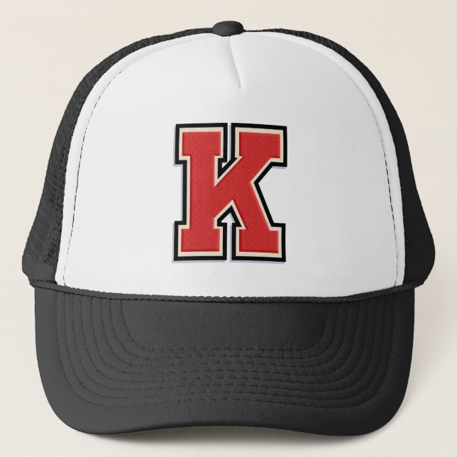 Casquette Lettre rouge "K" (Devant)