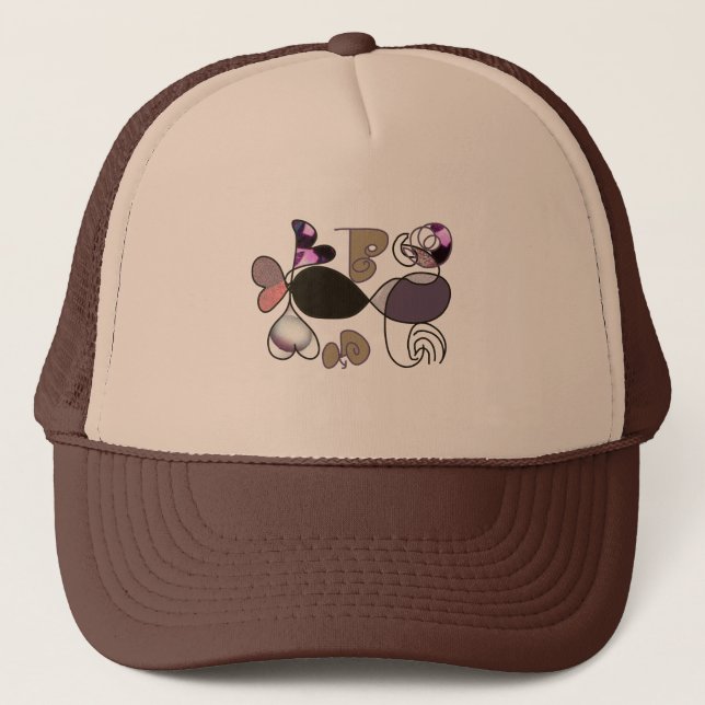 Casquette Lettres mixtes et lettre de coeur dessinées à la m (Devant)