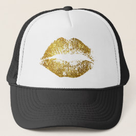 Casquette Lèvres de parties scintillantes d'or