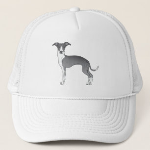 Casquette Lévrier Italien Bleu Et Blanc De Dessin Animé Mign
