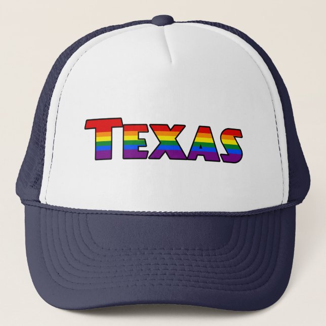 Casquette LGBT Texas Rainbow text Hat (Devant)