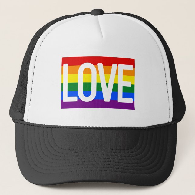 Casquette LGBTQ Gay pride Rainbow Flag Love (Devant)