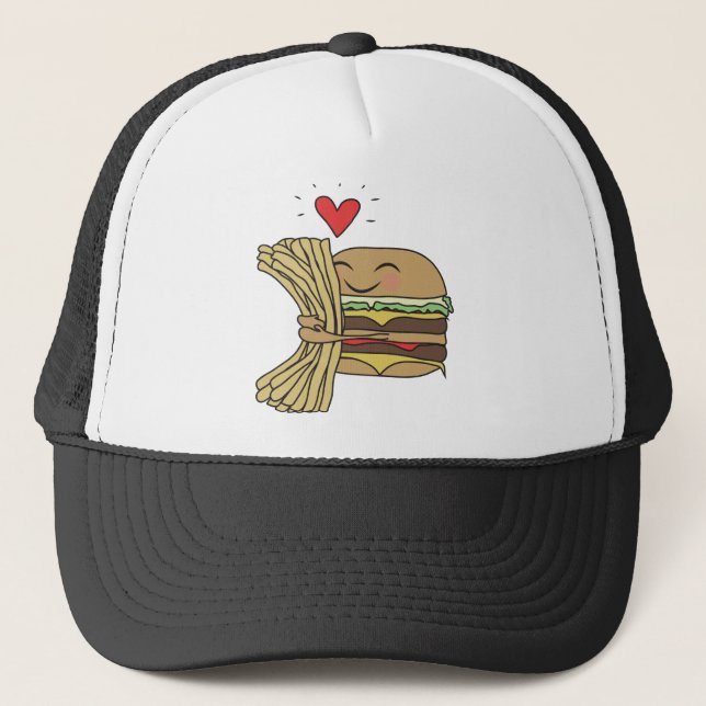 Casquette L'hamburger aime des fritures (Devant)