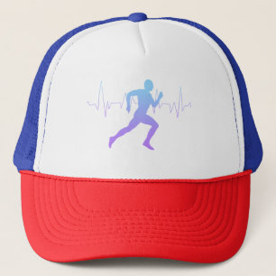 Casquette L'Homme Coure La Silhouette Gradient Et La Ligne D
