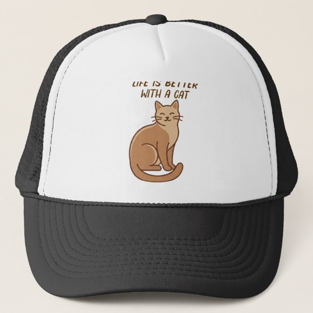 Casquette Life Is Better With a Cat – Cute Cat Lover Design (Devant)
