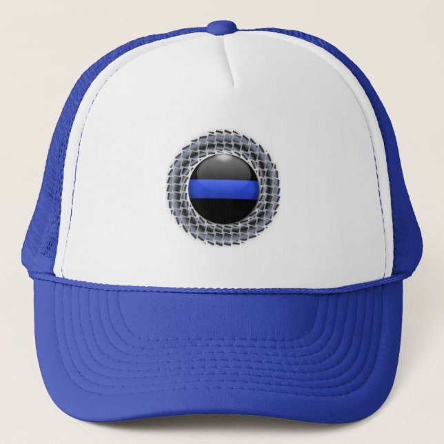 Casquette Ligne bleue mince (Devant)
