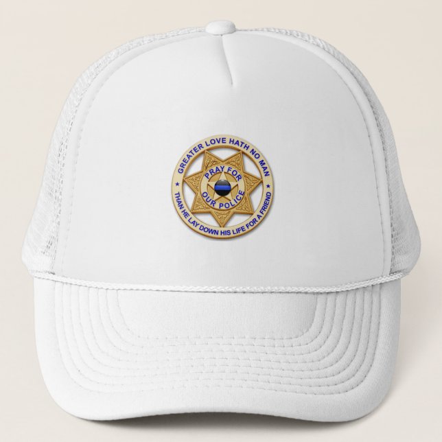 Casquette Ligne Bleue Mince Plus Amour Trucker Chapeau (Devant)