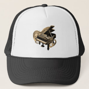 Casquette Ligne stylisée Art Sepia Piano