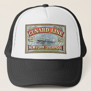 Casquette Ligne vintage de Cunard naviguant New York à