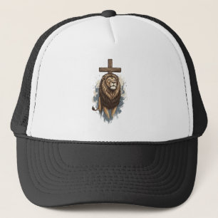 Casquette Lion chrétien et croix vintage