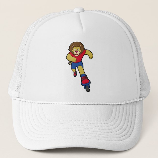 Casquette Lion comme patineur avec patins en ligne (Devant)