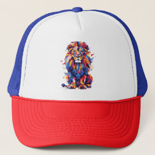 Casquette Lion géométrique coloré